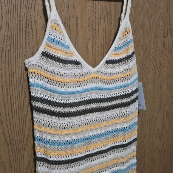 SO Striped Knit Maxi Dress - Cream, Orange, and Gray - Picture 3 of 5